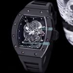 Swiss Quality Replica Richard Mille RM055 Skeleton Watch Black Rubber Band